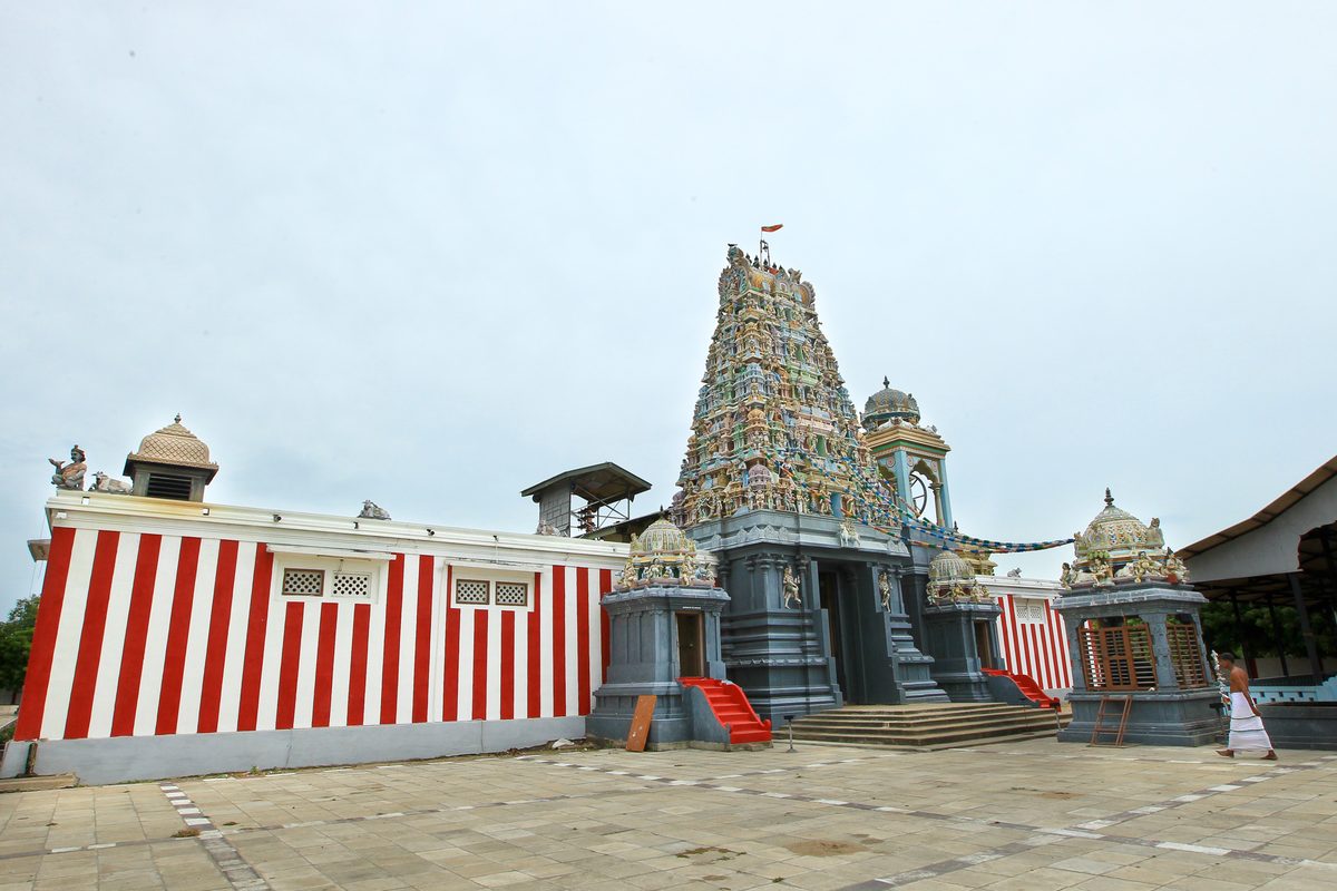 The gopuram of Thiruketheeswaram Kovil near Mannar